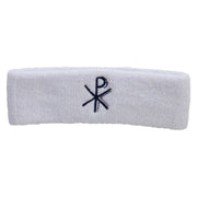 Religious Symbol Embroidered Head Bands Terry - White OSFM