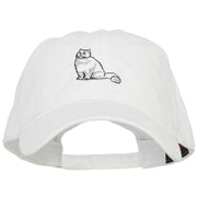 Persian Cat Embroidered Washed Cotton Twill Cap