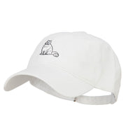 Persian Cat Embroidered Washed Cotton Twill Cap