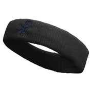 Religious Symbol Embroidered Head Bands Terry - Black OSFM