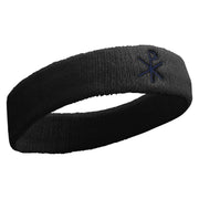 Religious Symbol Embroidered Head Bands Terry - Black OSFM
