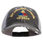 U.S. Army 1st Armored Division Embroidered Low Profile Special Cotton Mesh Cap - Black OSFM