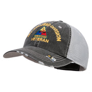 U.S. Army 1st Armored Division Embroidered Low Profile Special Cotton Mesh Cap - Black OSFM