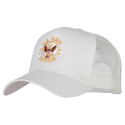 US Navy Veteran Circle Symbol Embroidered Solid Cotton Mesh Pro Cap