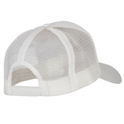 US Navy Veteran Circle Symbol Embroidered Solid Cotton Mesh Pro Cap