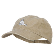 Persian Cat Embroidered Washed Cotton Twill Cap