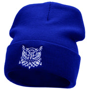 Owl Embroidered 12 Inch Long Knitted Beanie