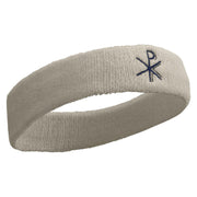Religious Symbol Embroidered Head Bands Terry - Lt-Grey OSFM