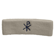 Religious Symbol Embroidered Head Bands Terry - Lt-Grey OSFM