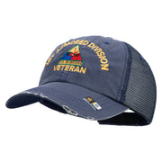 U.S. Army 1st Armored Division Embroidered Low Profile Special Cotton Mesh Cap - Navy OSFM
