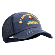U.S. Army 1st Armored Division Embroidered Low Profile Special Cotton Mesh Cap - Navy OSFM
