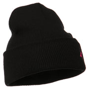 Pink Ribbon Breast Cancer Embroidered Long Beanie