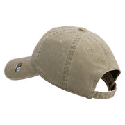 U.S. Army 2nd Armored Division Embroidered Washed Solid Pigment Dyed Cotton Twill Brass Buckle Cap - Khaki OSFM