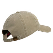 U.S. Army 2nd Armored Division Embroidered Washed Solid Pigment Dyed Cotton Twill Brass Buckle Cap - Khaki OSFM