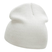 Paper Plane Outline Embroidered Short Knitted Beanie