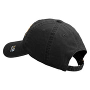 U.S. Army 2nd Armored Division Embroidered Washed Solid Pigment Dyed Cotton Twill Brass Buckle Cap - Black OSFM