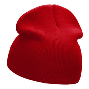 Paper Plane Outline Embroidered Short Knitted Beanie