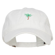 Palm Tree Embroidered Washed Cap