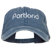 Portland Embroidered Washed Buckled Cap