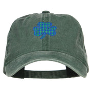 Plaid Shamrock Embroidered Washed Cap