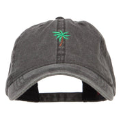 Palm Tree Embroidered Washed Cap