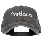 Portland Embroidered Washed Buckled Cap