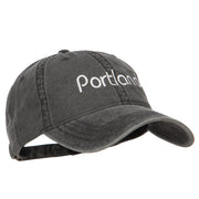 Portland Embroidered Washed Buckled Cap