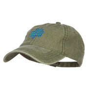 Plaid Shamrock Embroidered Washed Cap