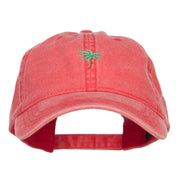 Palm Tree Embroidered Washed Cap