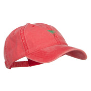 Palm Tree Embroidered Washed Cap