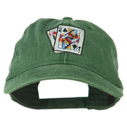 Gaming Pinochle Embroidered Washed Cap