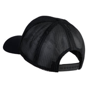 Letter P Iron on Patched Retro Trucker Cap - Black OSFM