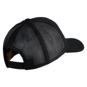 Letter P Iron on Patched Retro Trucker Cap - Black OSFM