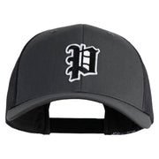 Letter P Iron on Patched Retro Trucker Cap - Dk-Heather OSFM