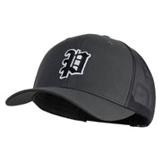 Letter P Iron on Patched Retro Trucker Cap - Dk-Heather OSFM