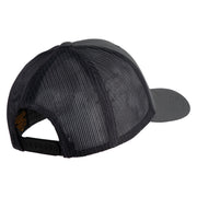Letter P Iron on Patched Retro Trucker Cap - Dk-Heather OSFM