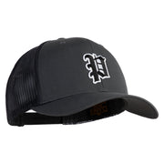 Letter P Iron on Patched Retro Trucker Cap - Dk-Heather OSFM