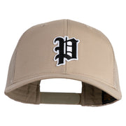 Letter P Iron on Patched Retro Trucker Cap - Khaki OSFM