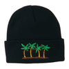 Palm Trees Christmas Lights Embroidered Beanie