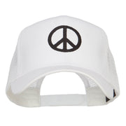 Peace Symbol Embroidered Mesh Cap