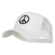 Peace Symbol Embroidered Mesh Cap