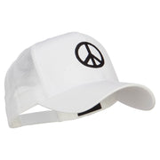 Peace Symbol Embroidered Mesh Cap