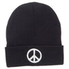 Peace Symbol Embroidered Long Beanie