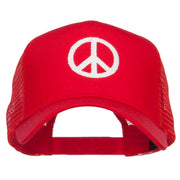 Peace Symbol Embroidered Mesh Cap