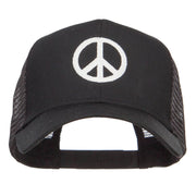 Peace Symbol Embroidered Mesh Cap