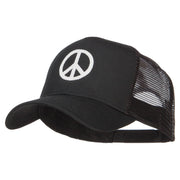 Peace Symbol Embroidered Mesh Cap