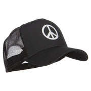 Peace Symbol Embroidered Mesh Cap