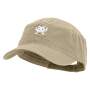 Arcade Game Icon Embroidered Garment Washed Adjustable Army Cap - Khaki OSFM
