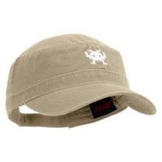 Arcade Game Icon Embroidered Garment Washed Adjustable Army Cap - Khaki OSFM
