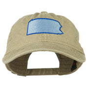 Pennsylvania State Map Embroidered Washed Cotton Cap